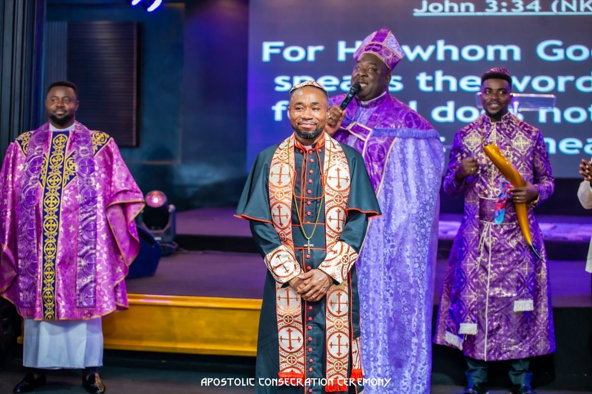Apostolic consecration ceremony of Apostle Charles Gerko on stage